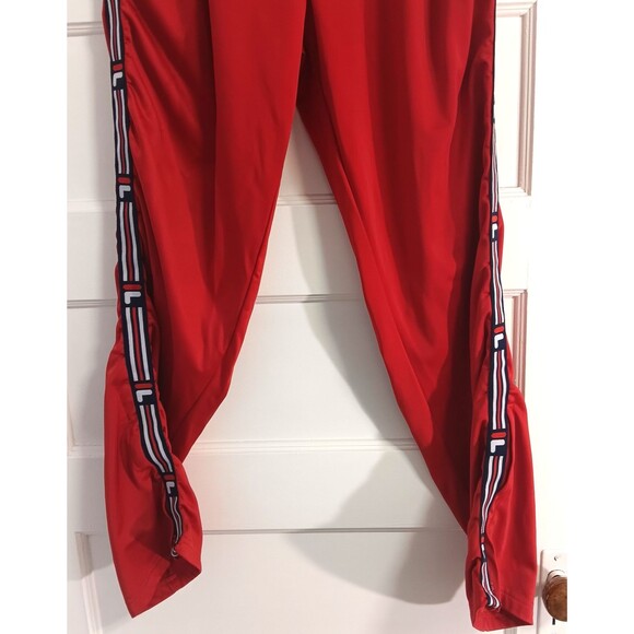 FILA Joggers Mn XL Ush Tape Pant Red Athletic Streetwear Hip Hop Pockets Comfort - Picture 5 of 12